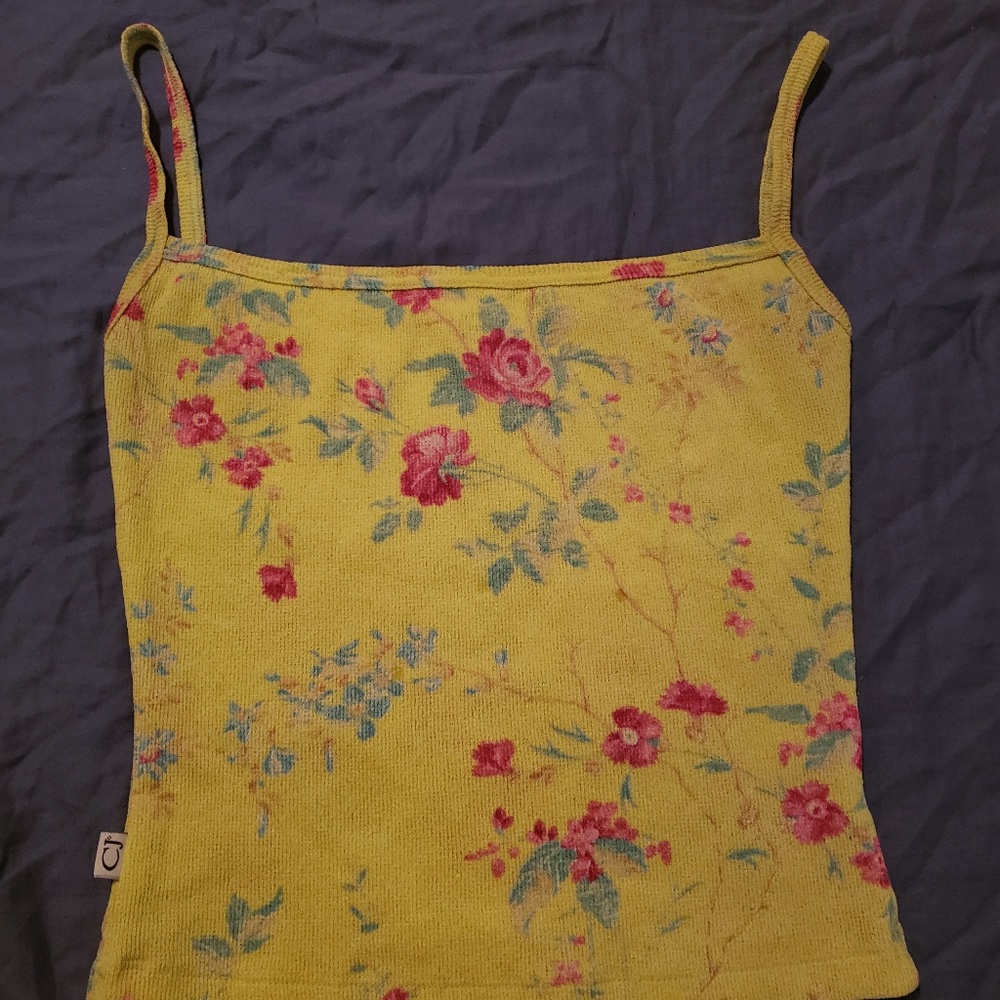 Spaghetti strap floral crop top